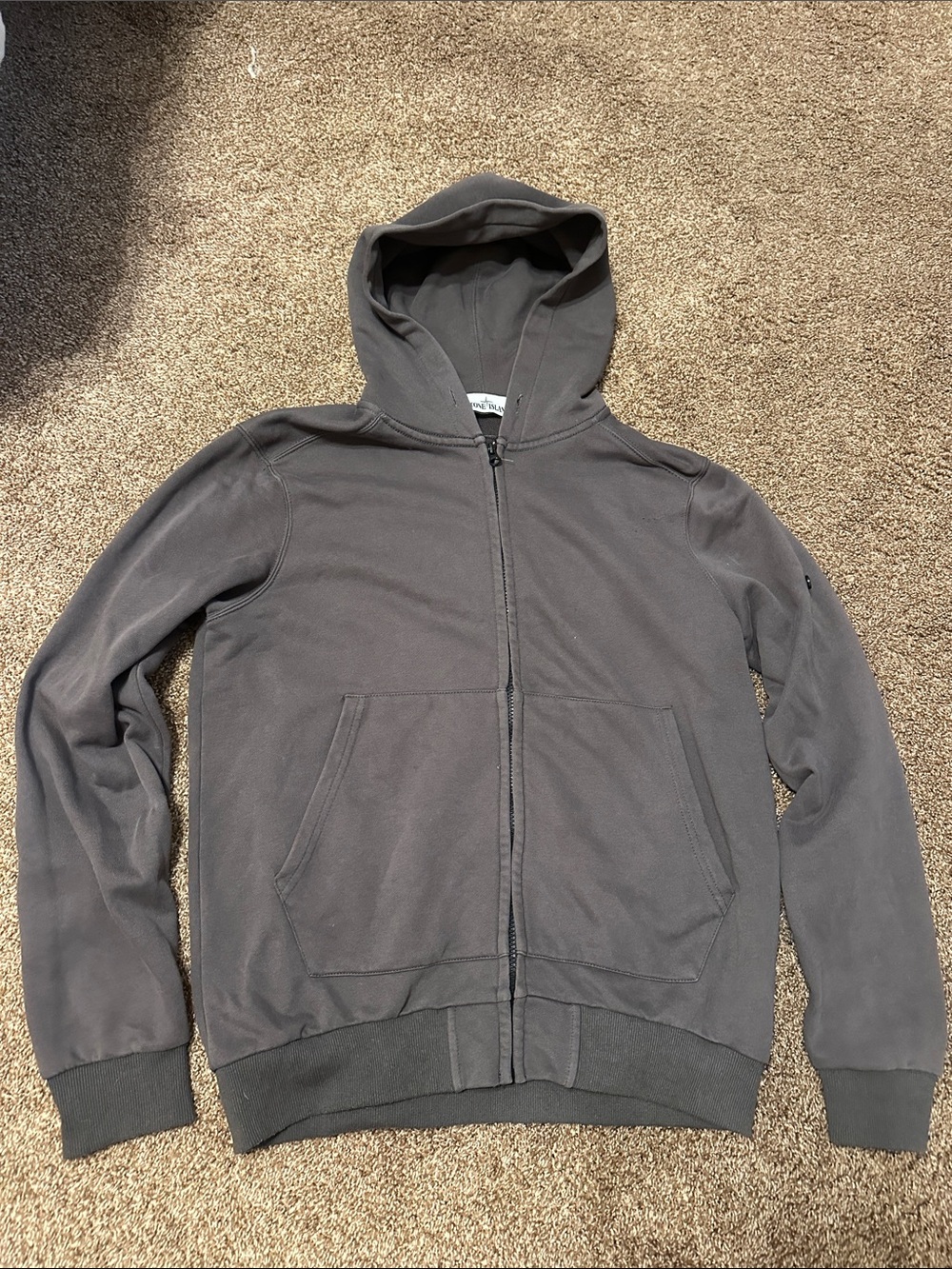Stone Island Full-Zip Hooded Sweatshirt L
